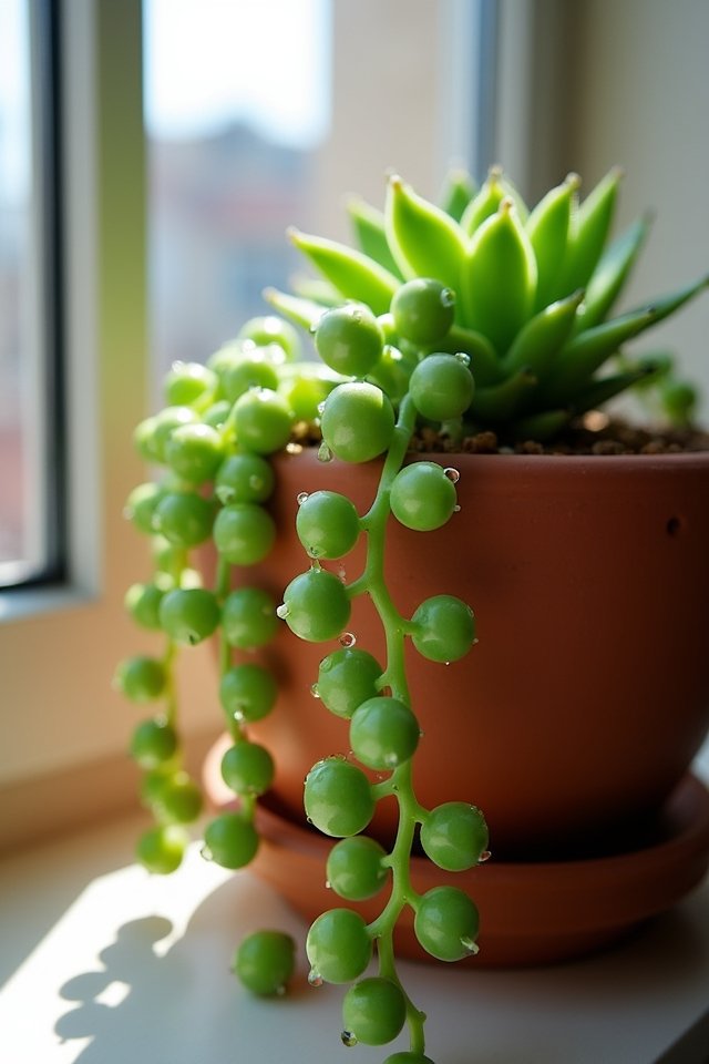 cascading succulent apartment charm