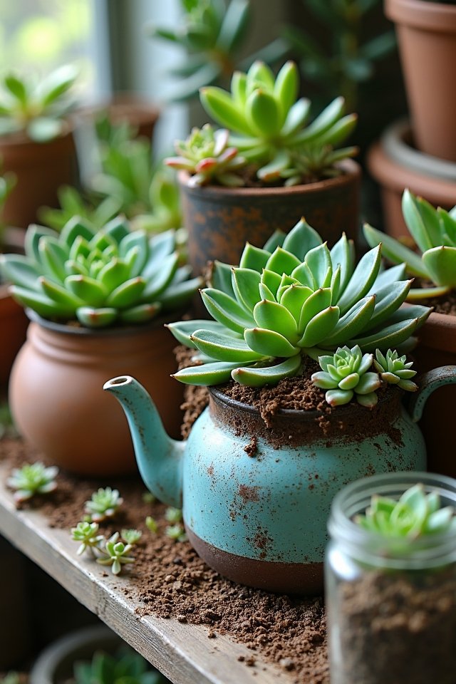 charming upcycled succulent planters