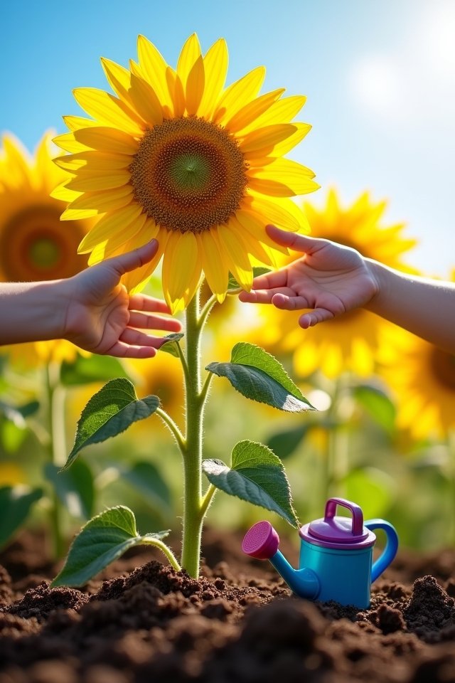 cheerful giants attracting butterflies