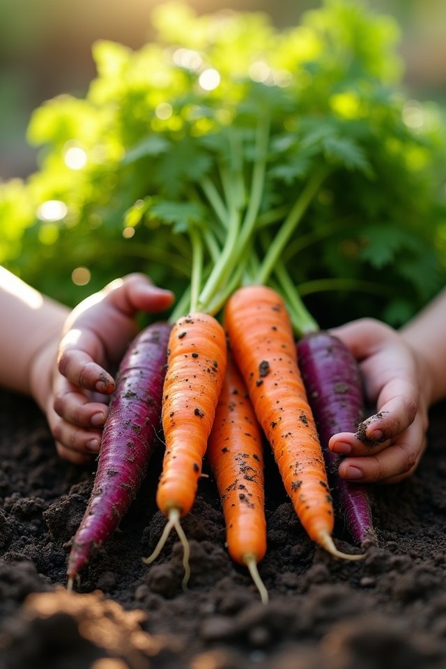 colorful carrots for gardeners