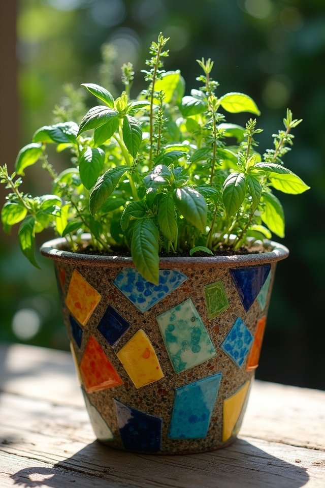 colorful creative herb pots