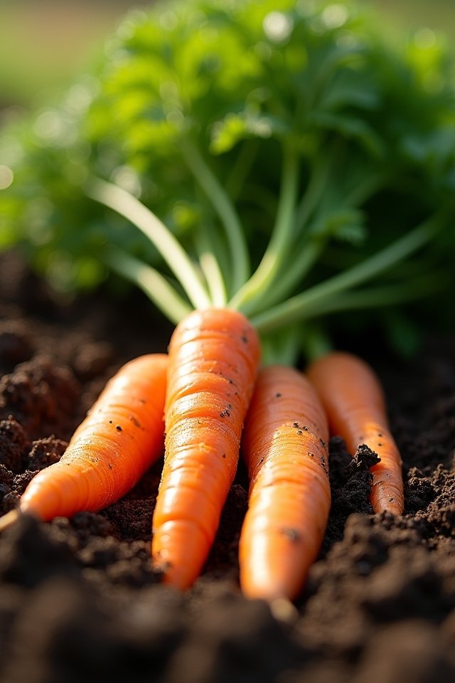 colorful crunchy homegrown carrots