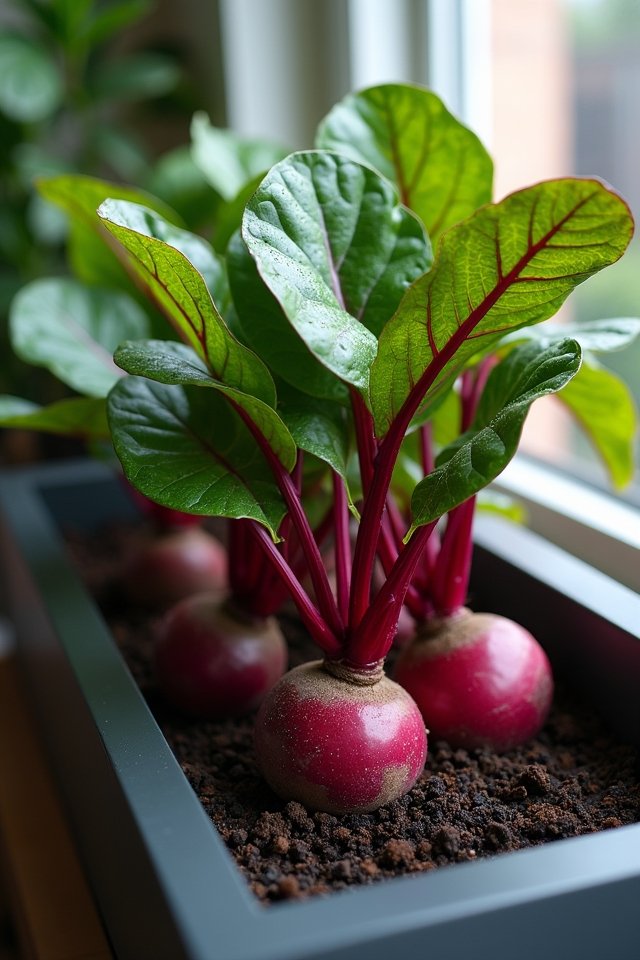 colorful indoor beet gardening
