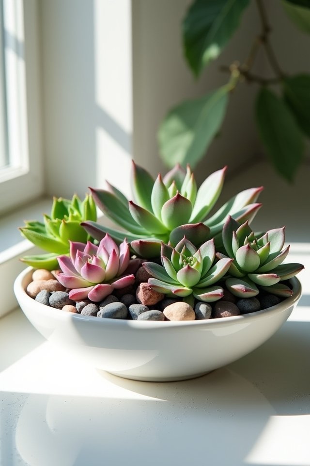 colorful succulent display ideas