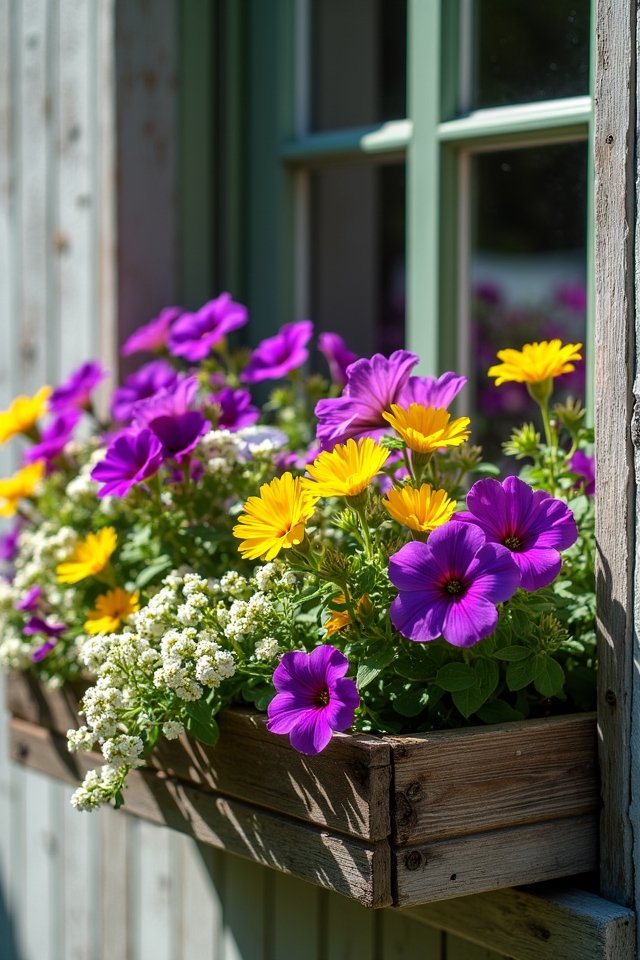 colorful window box displays