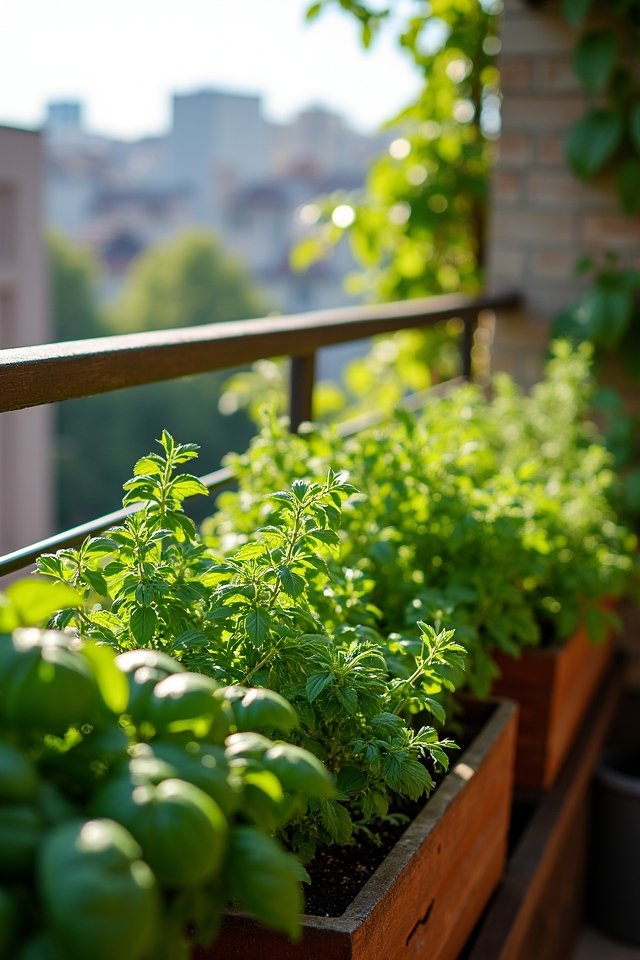 compact balcony herb gardening
