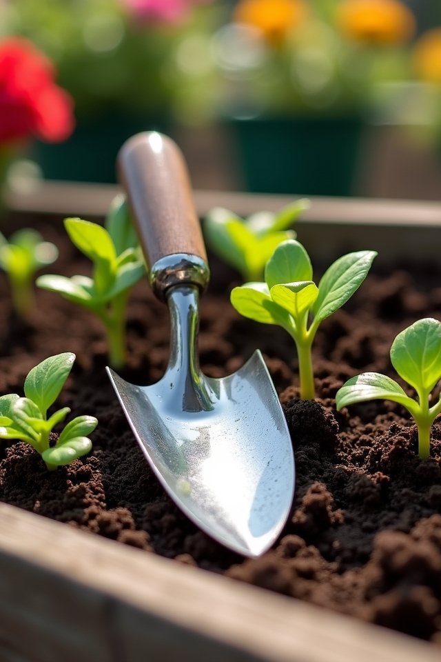 compact trowel for gardening