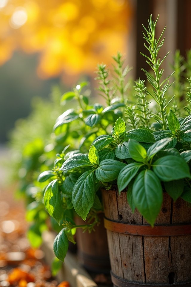 container friendly autumn herb gardening