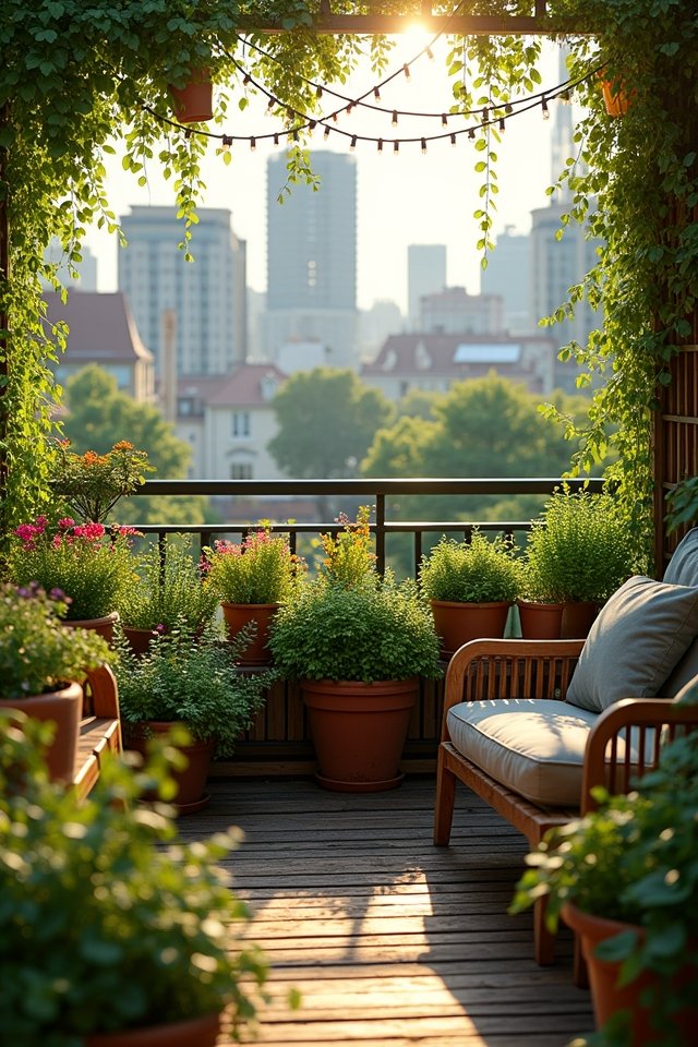 cozy balcony garden retreat
