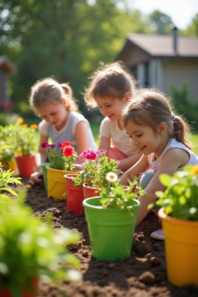 creative colorful gardening containers