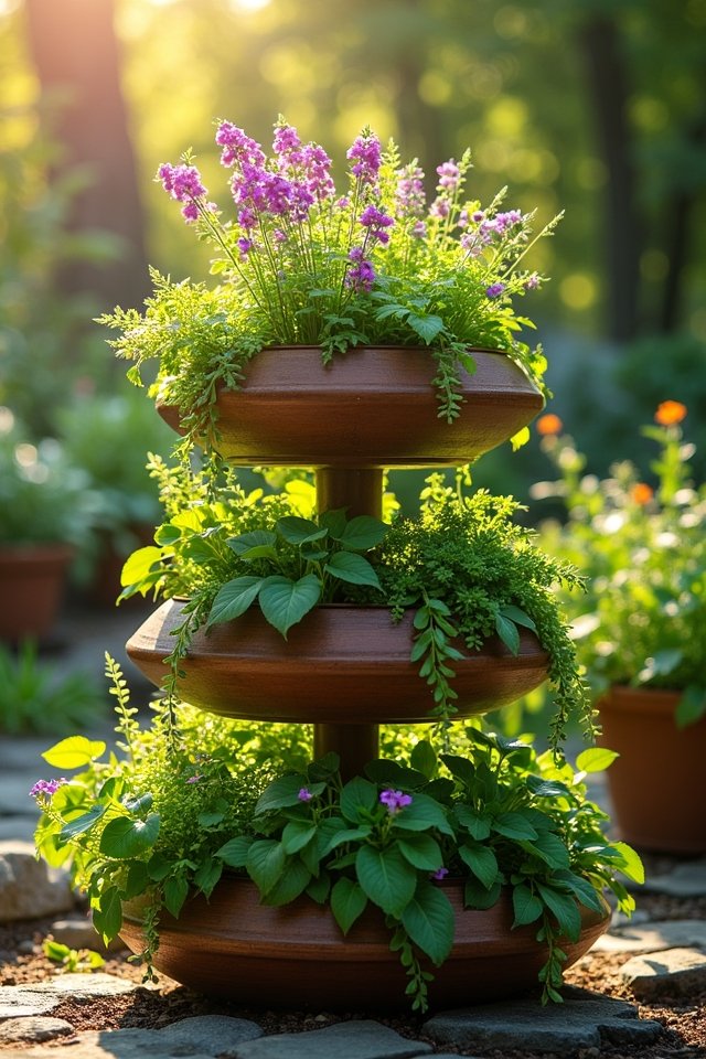 creative multi tiered plant display