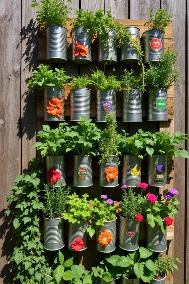 creative recycled vertical gardening