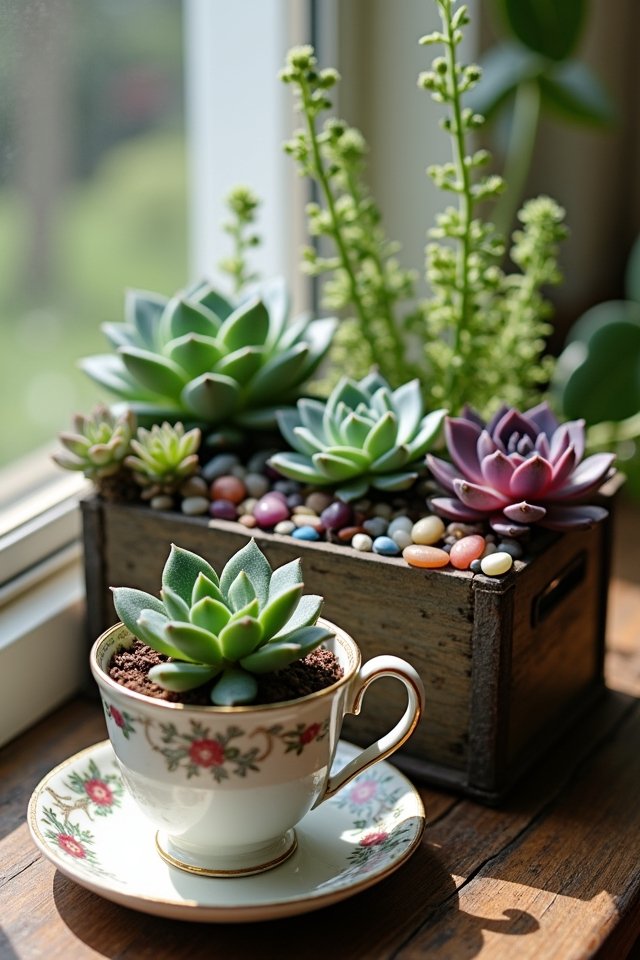 creative succulent display containers