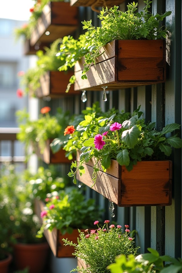 creative vertical planter watering