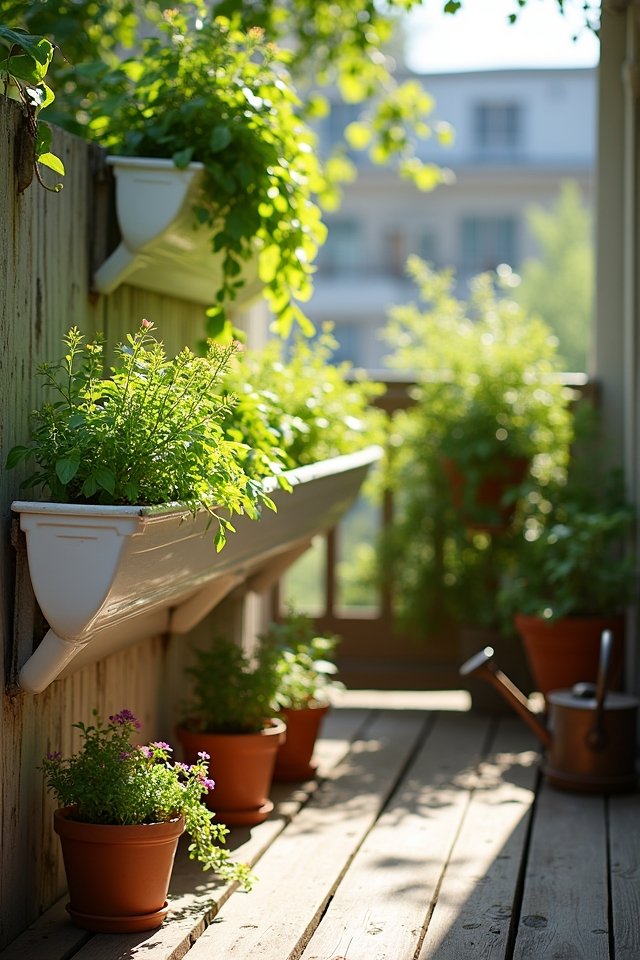 diy gutter herb garden
