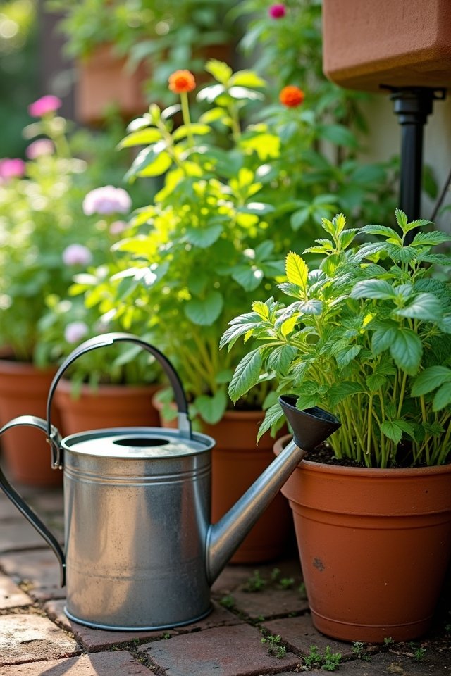 efficient container garden watering