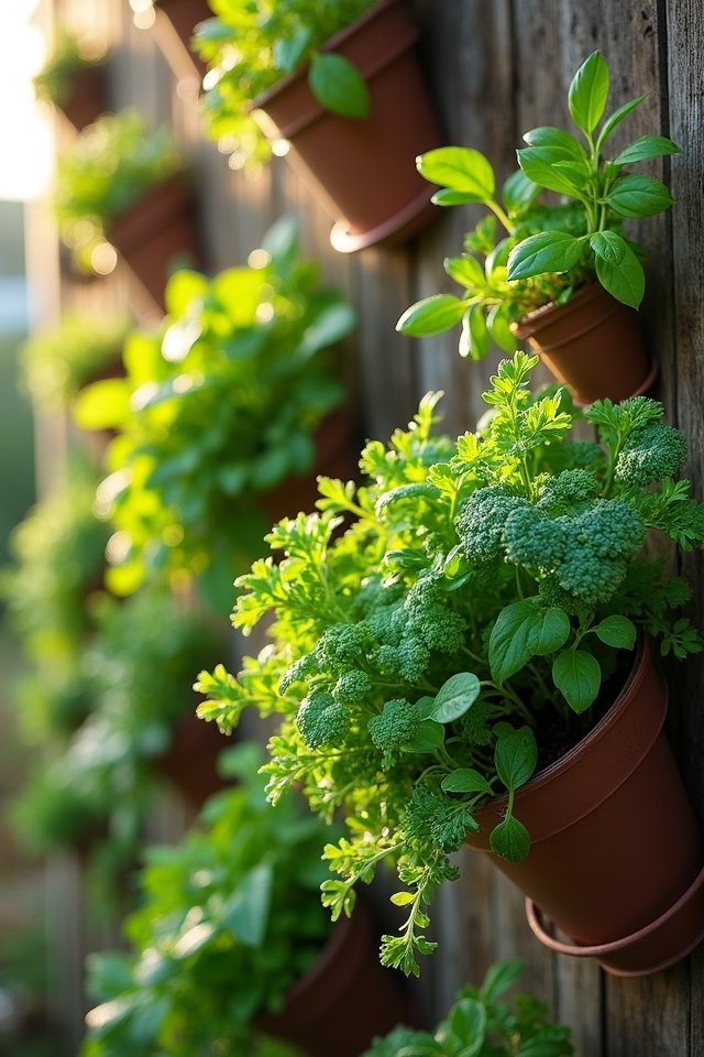 fresh herbs for vertical gardens