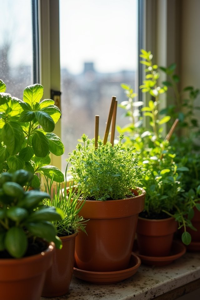 fresh herbs for windowsill gardening