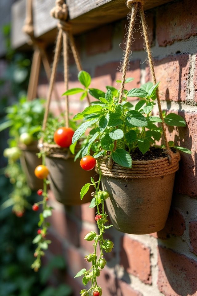 fresh herbs from hanging gardens
