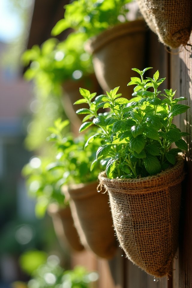 fresh herbs vertical garden