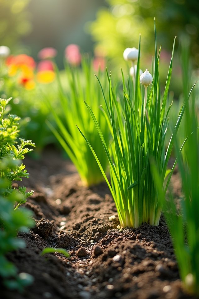garlic deters garden pests