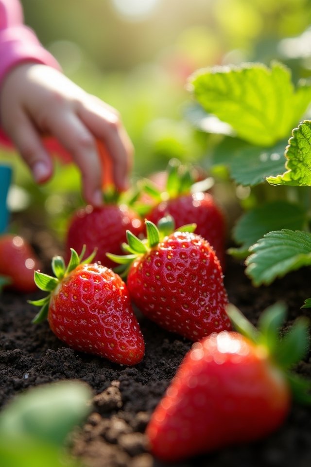 growing strawberries with children