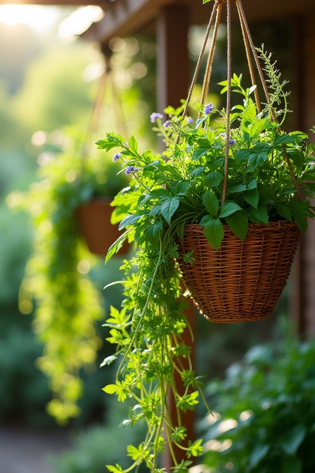hanging herb baskets delightfully fragrant
