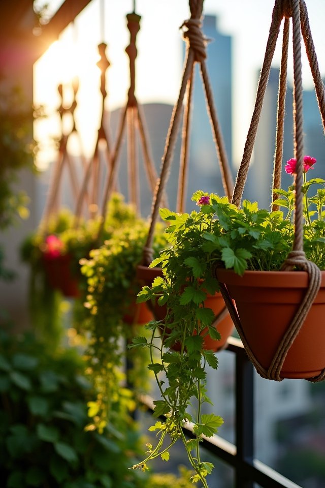 hanging planters for urban gardening