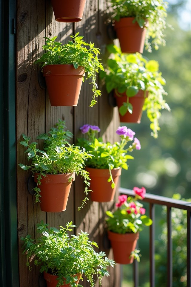 hanging pots vertical garden