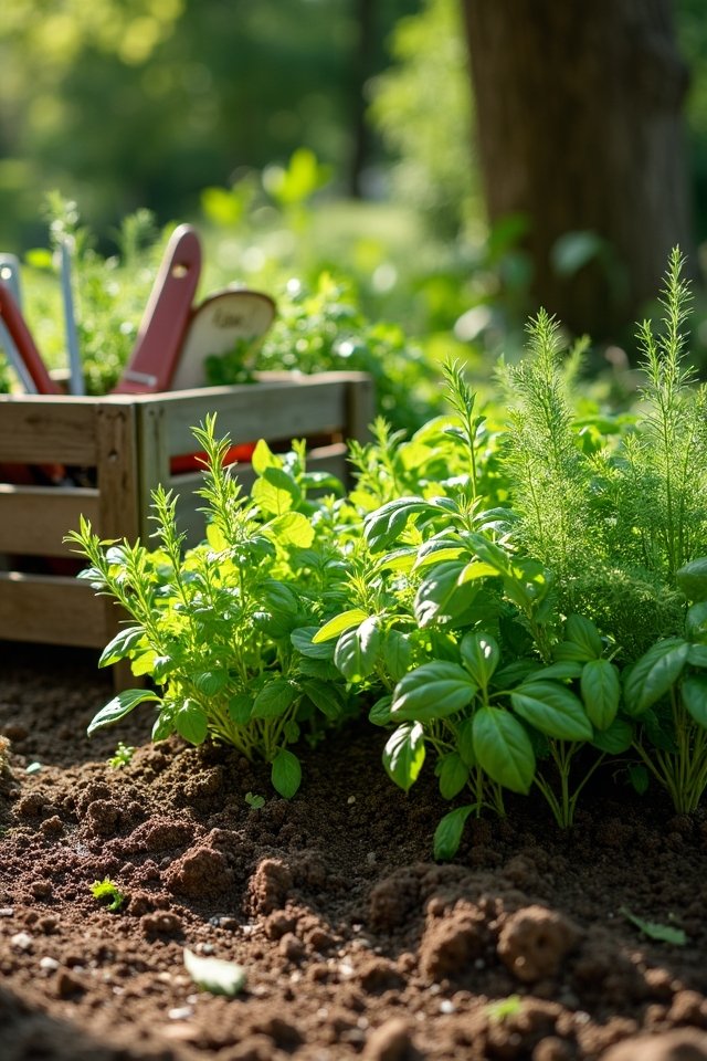 harvest herbs at peak
