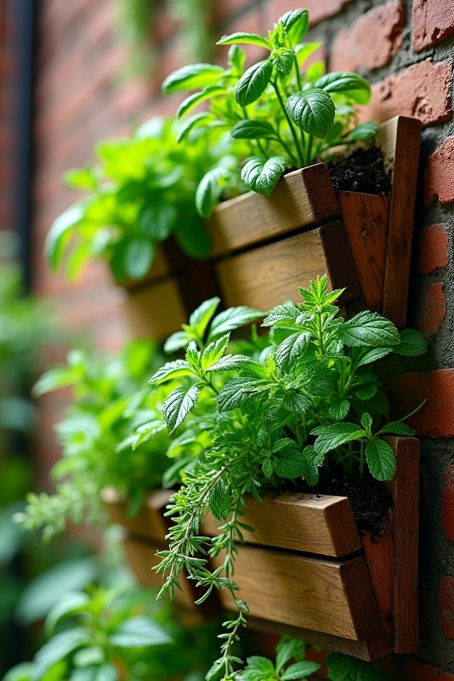 herb paradise in vertical gardens