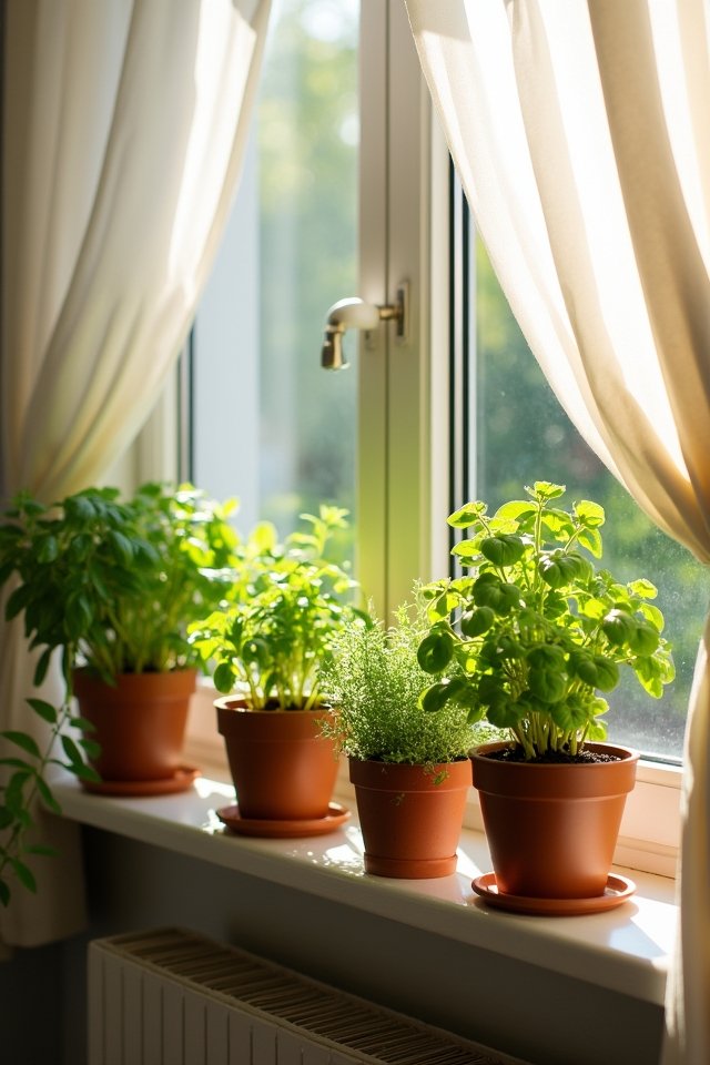 herbs thriving in sunlight