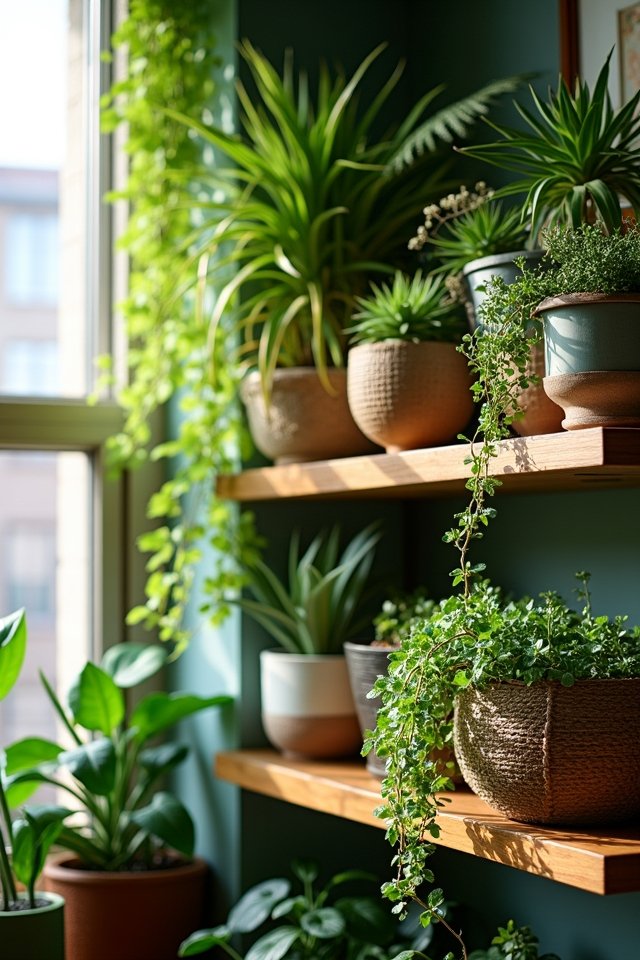 indoor plant shelf display
