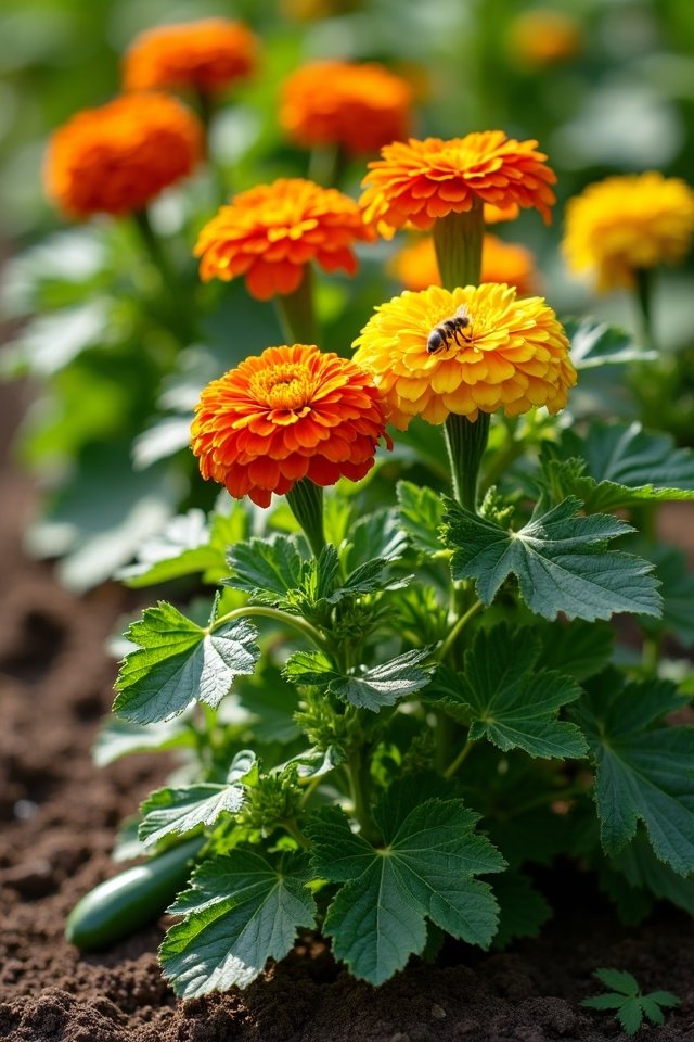 marigolds enhance cucumber growth