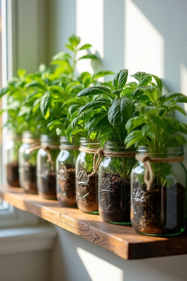 mason jar herb gardening