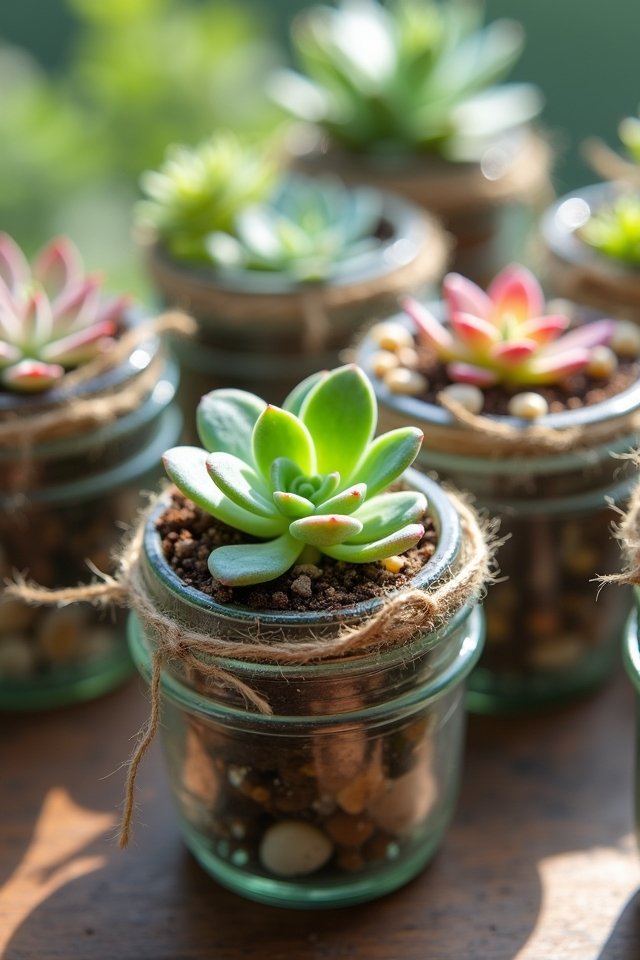 mason jar succulent displays
