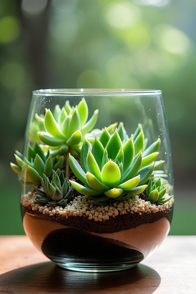 mini succulent terrarium decor