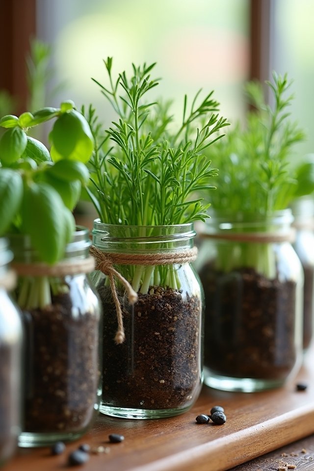 miniature herb gardens jar