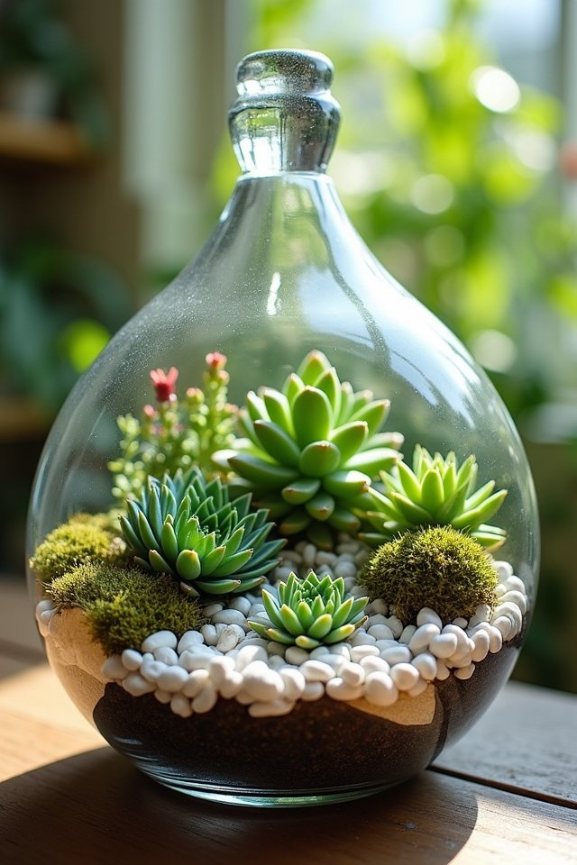 miniature succulent garden creation