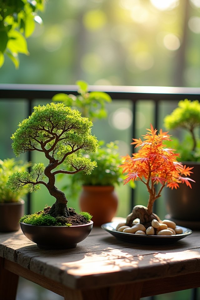 miniature trees cozy atmosphere