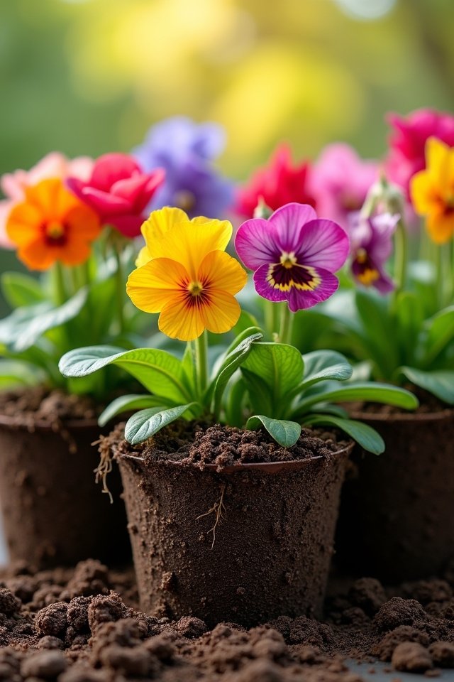 potting soil enhances flower growth