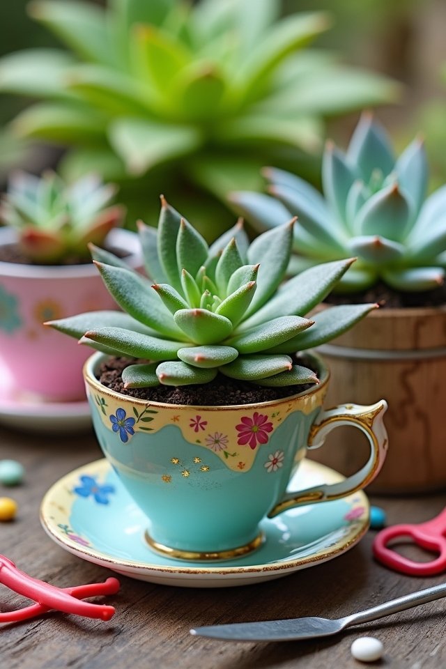 quirky succulent container arrangements
