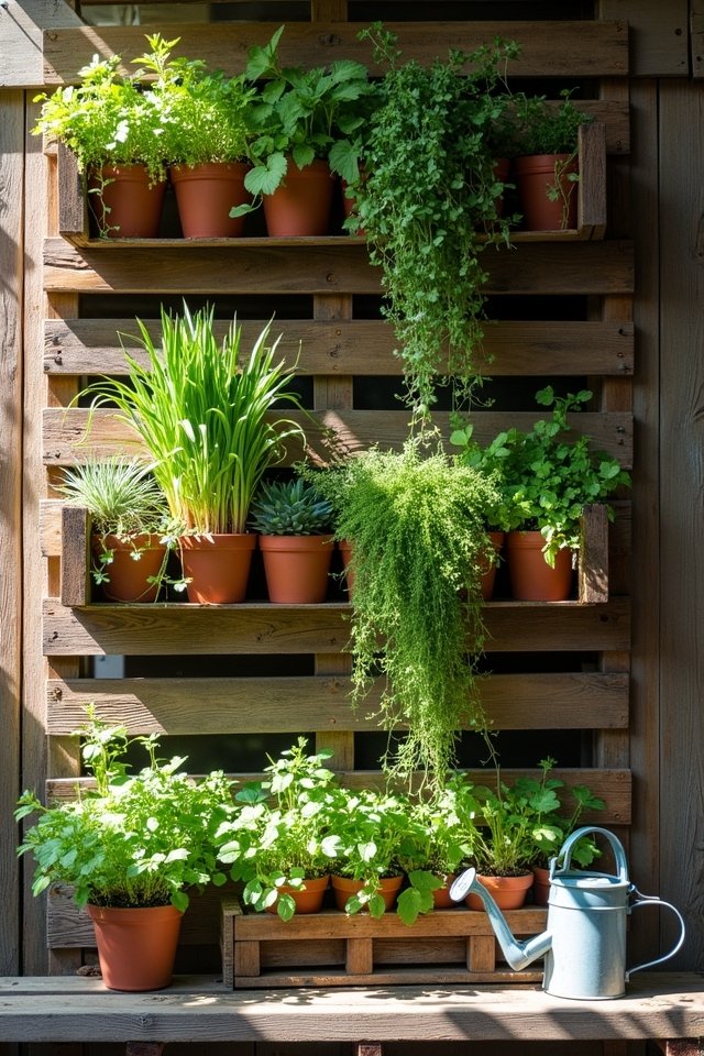 reclaimed vertical gardening materials