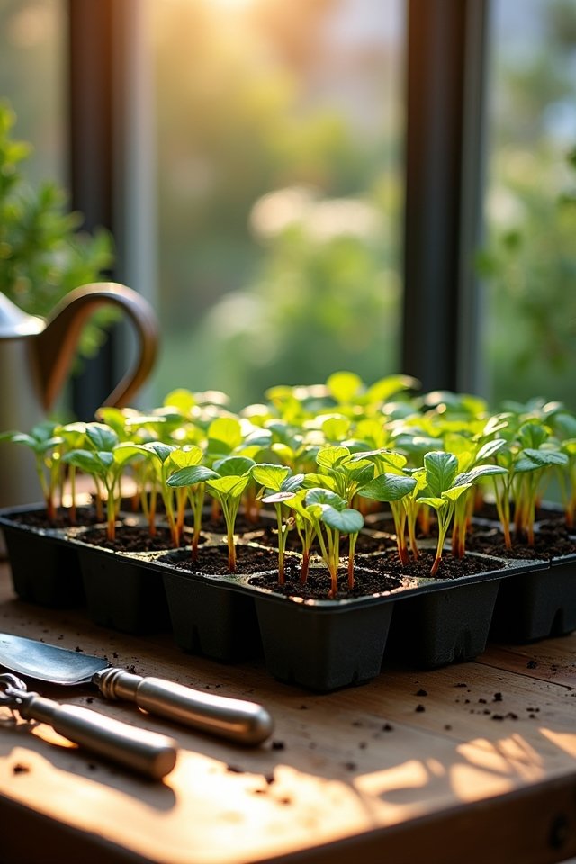 seedlings thrive in trays
