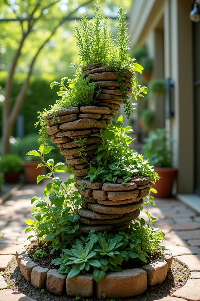 space efficient herb gardening design