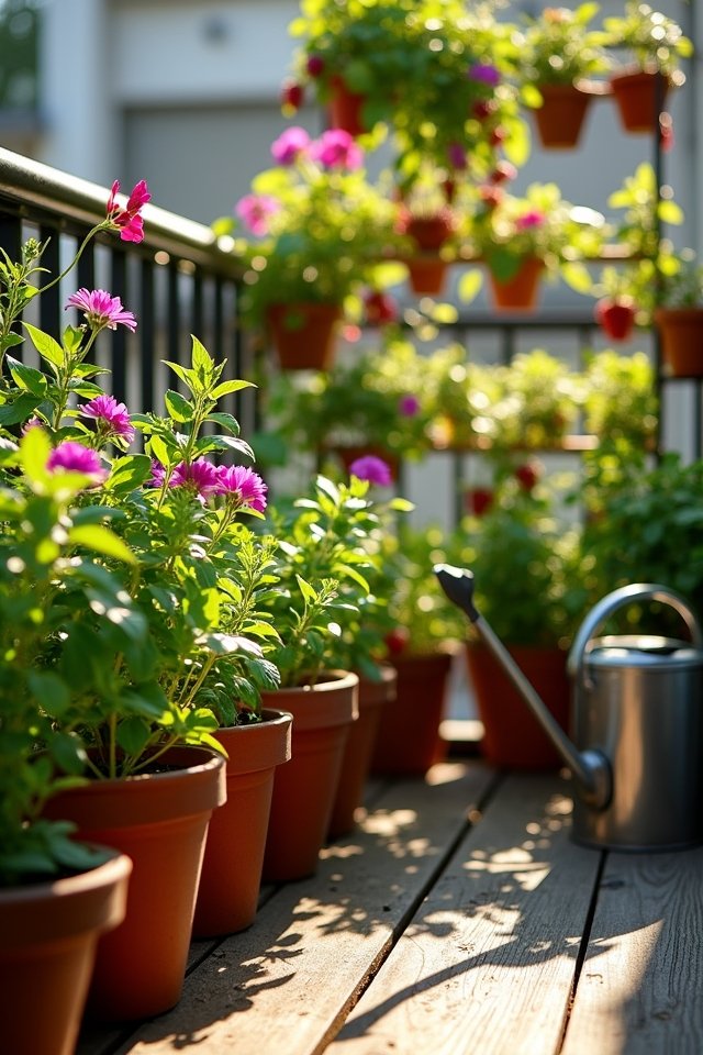 space saving balcony gardening