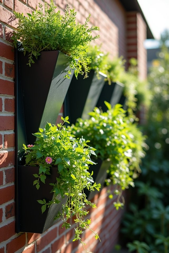 space saving green wall planters