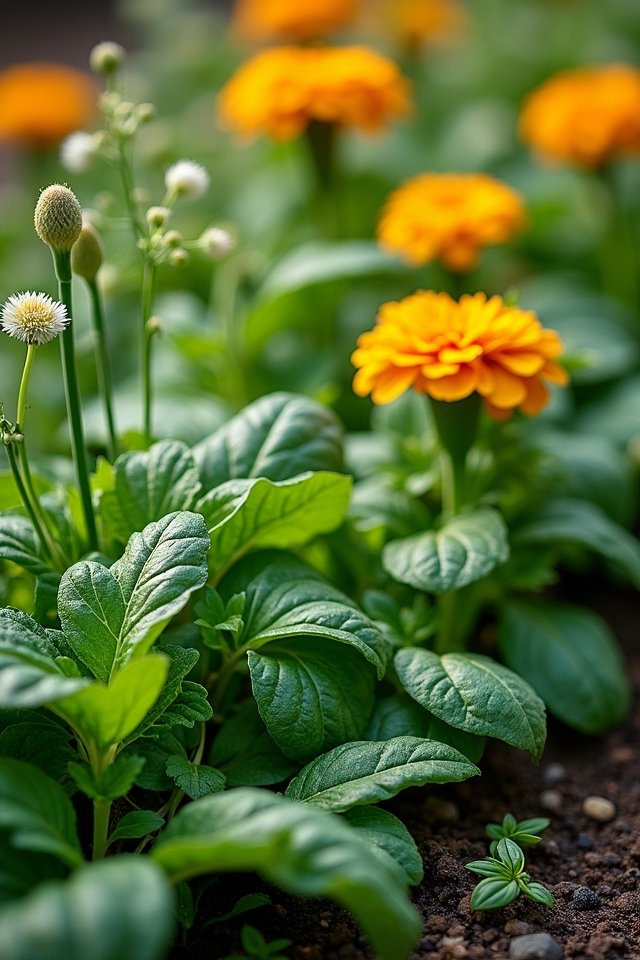 spinach thrives with beans