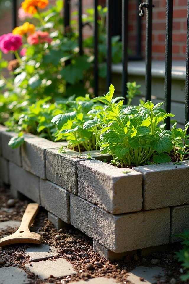 stackable cinder block gardening