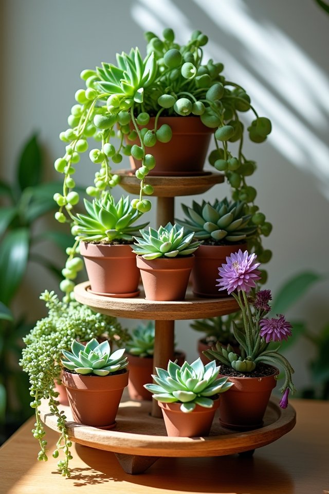 stylish cascading plant display